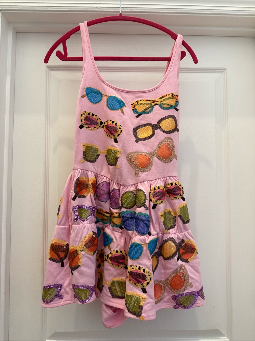 Queen of Sparkles Pink Sunglasses Print Romper
